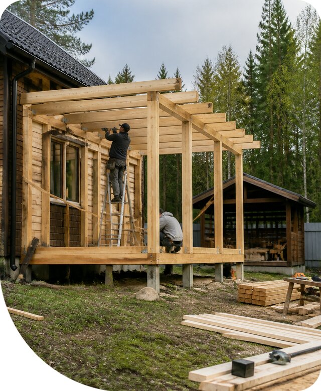 Строительство пристроек и построек на участке в Шадринске